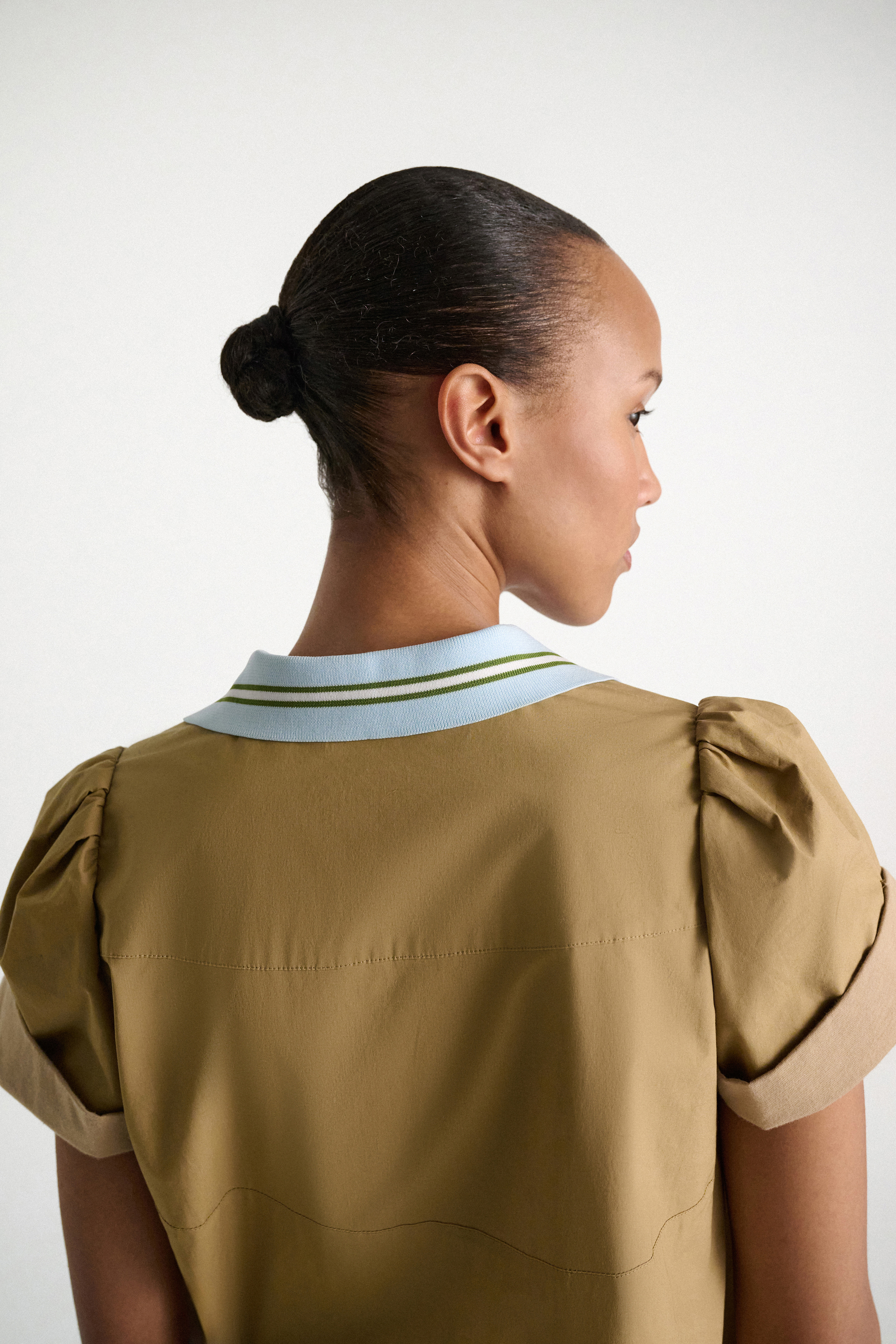 Dorothee Schumacher Polo mini-dress in cotton poplin desert